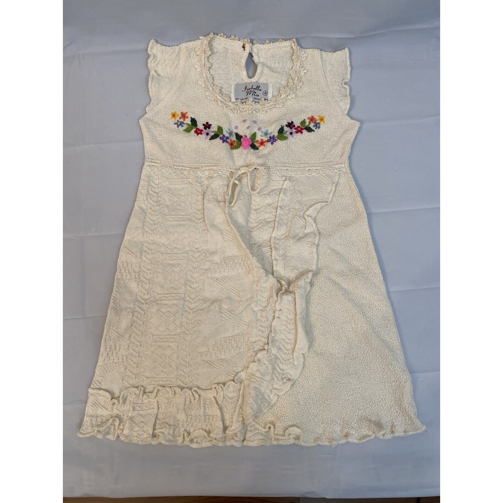 Isabella‎ Mia Toddler Girls Dress Size 4 Embroidered Flowers Boho